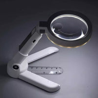 Lupa De Mesa Regla 2.5x Y 8.25x Aumentos Con Luz Led Blanca®