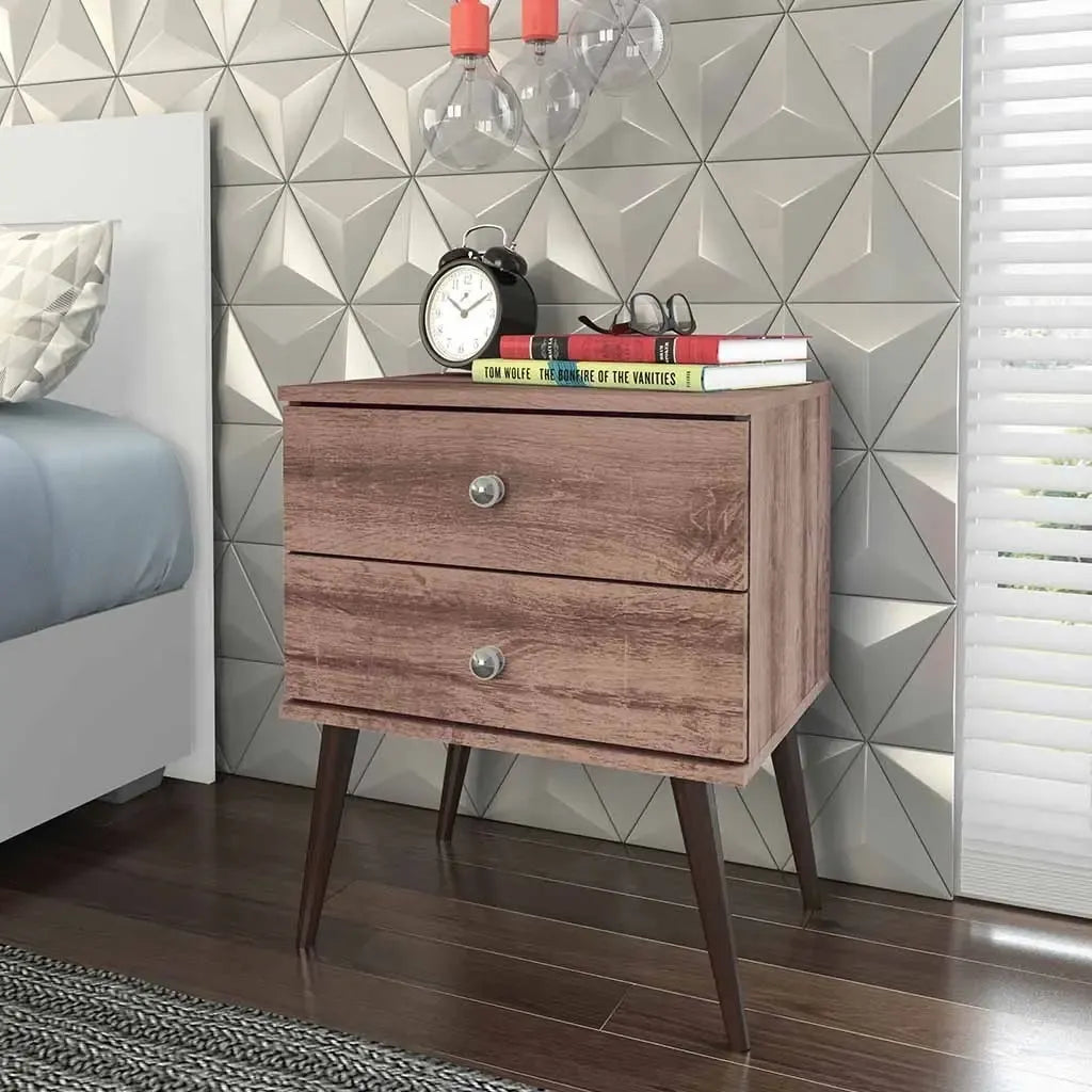 Mesita de Luz Linea Retro Modern Calidad Premium 2 Cajones®