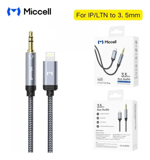 Cable Tipo C A 3.5mm Miccell Vq-aux002 Gris®
