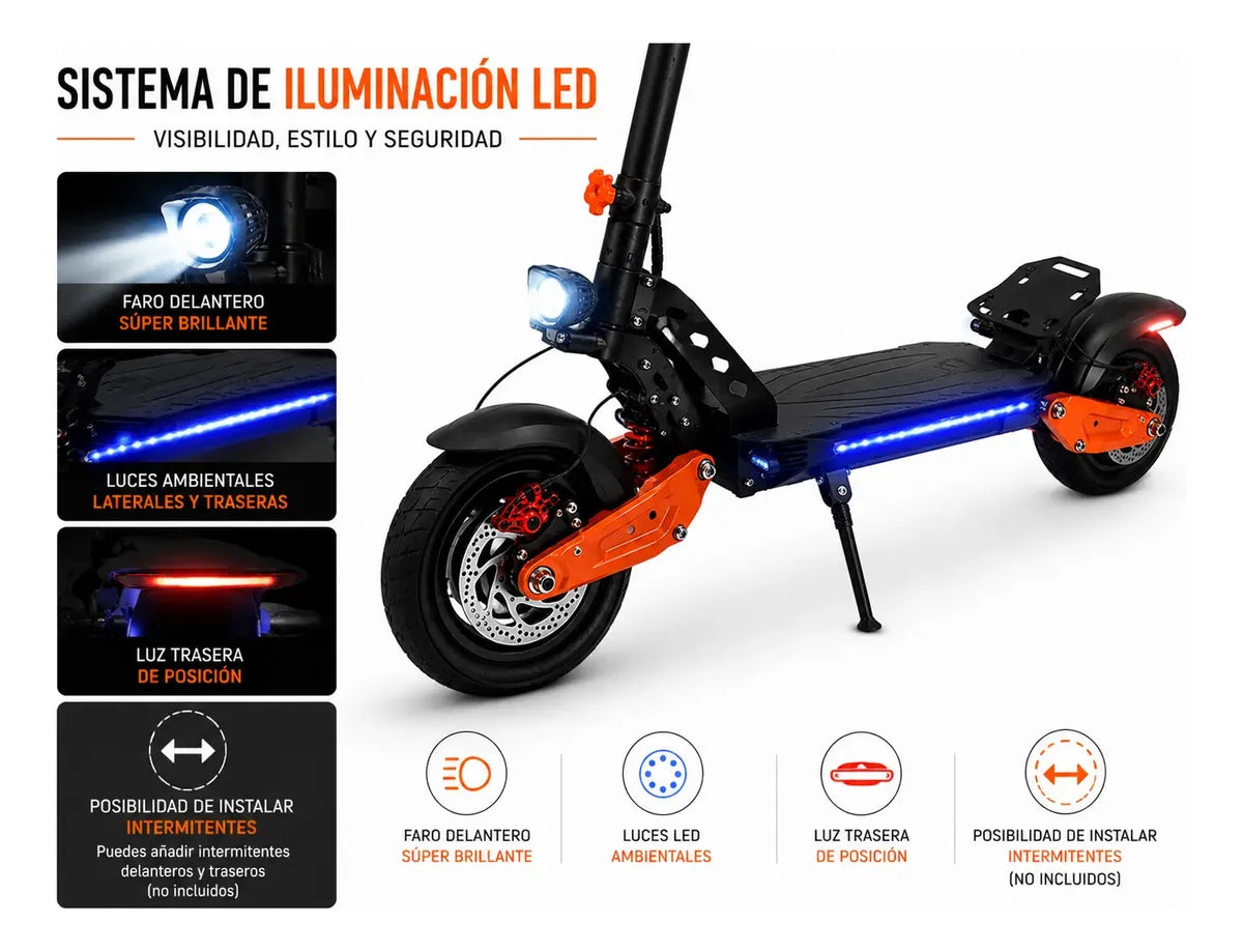 Monopatín Electrico Thunder Knex 1200w 48v 40km/h+bluetooth®