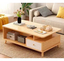 Mesa Ratona Premium Auxiliar Natural Estante Cajón 120x60cm®
