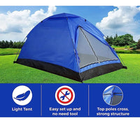Carpa Iglú De Camping 2.1x1.5m Impermeable 3 Personas Azul®