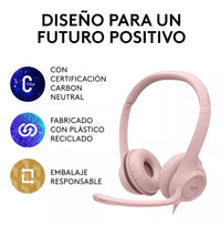 Logitech H390 Auriculares Usb-a Con Micrófono Y Cancelación Color Rosa