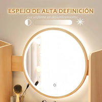 Tocador 2 Cajones 1 Puerta+Espejo Con Luz Led MDF®