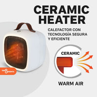 Calefactor Cerámico Portátil Ideal Escritorio Silencioso®