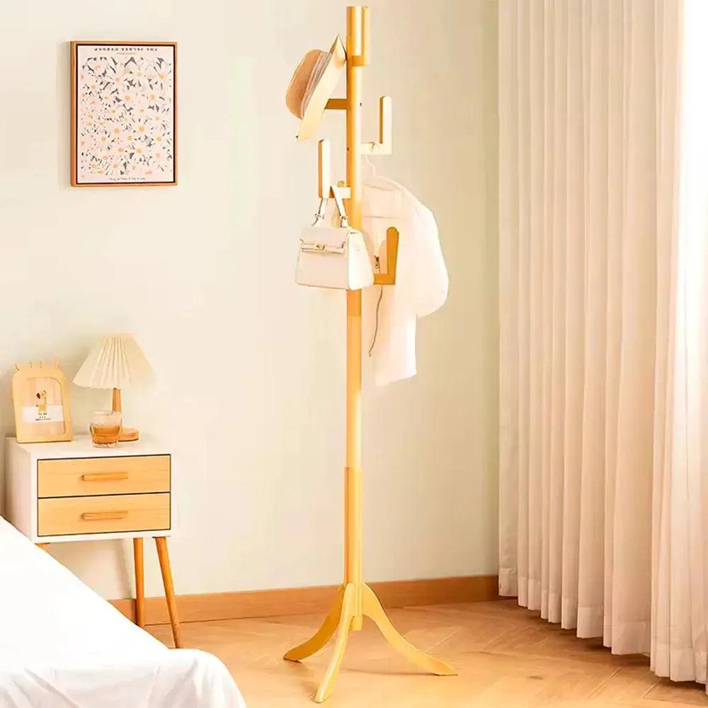Perchero Madera Bambu Con 6 Ganchos 174cm Color Natural®