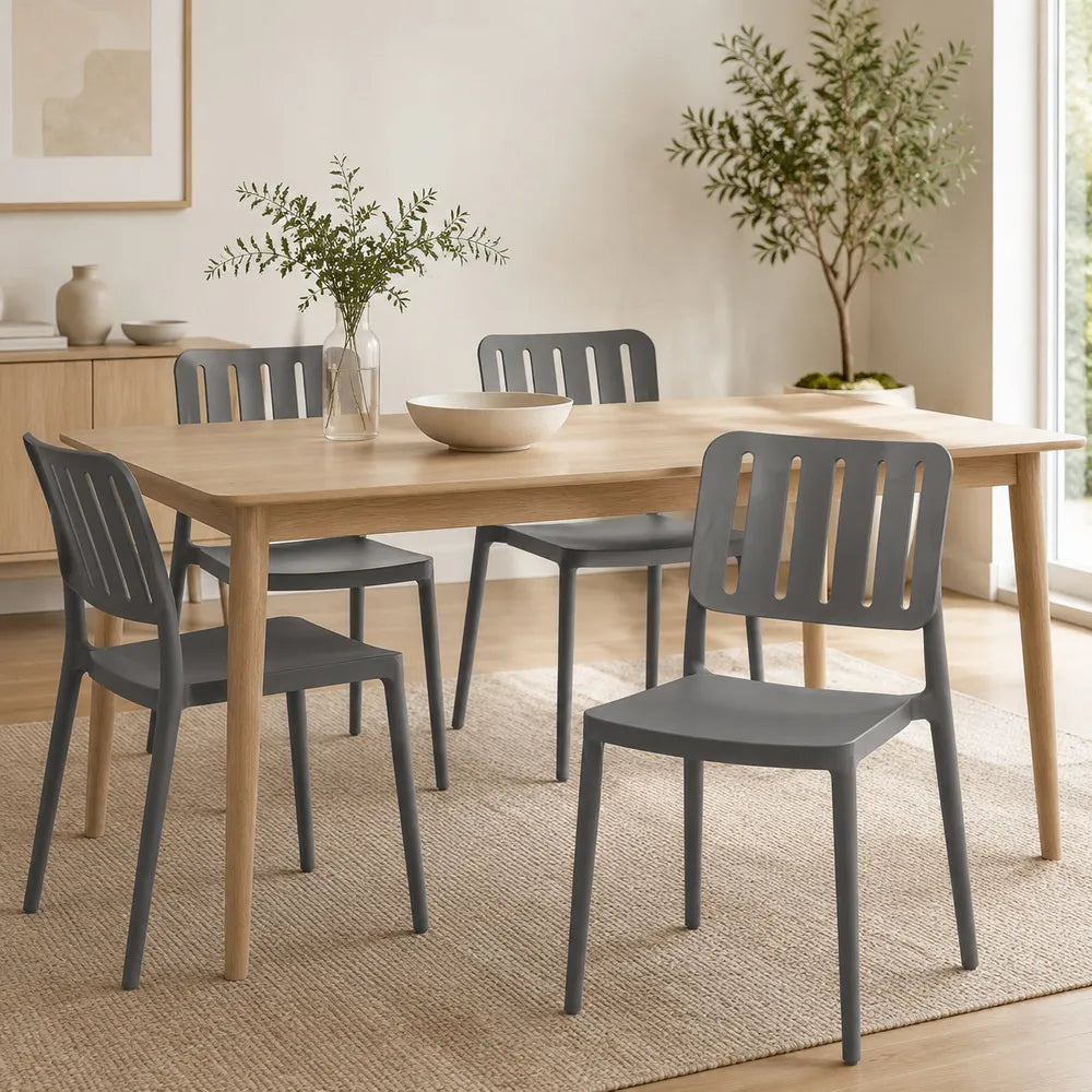 Silla De Comedor Moderna De Polipropileno Gris Mate Premium®