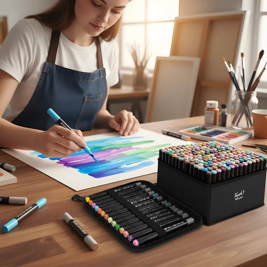 Kit 168 Marcadores Multicolores Doble Punta Touch+estuche®