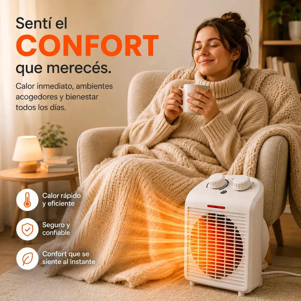 Calefactor Caloventilador Titanheat 2000w Potente Blanco®