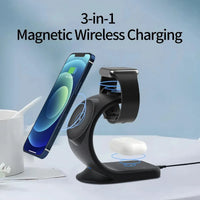 Cargador Inalámbrico Magsafe Magnético Para iPhone 3 En 1®