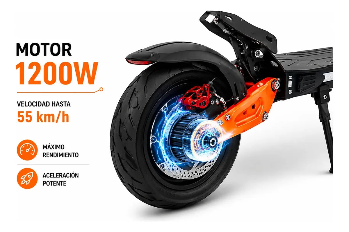 Monopatín Electrico Thunder Knex 1200w 48v 40km/h+bluetooth®