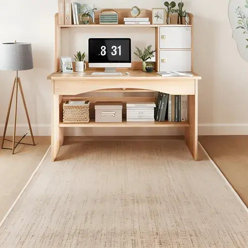 Escritorio de madera clásico 2 cajones 2 estantes marrón claro