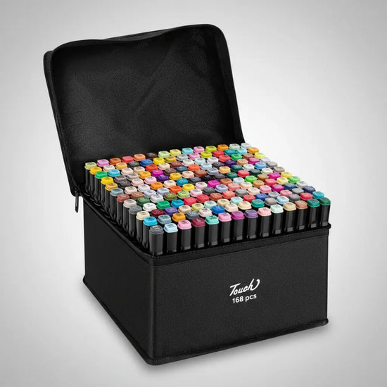 Kit 168 Marcadores Multicolores Doble Punta Touch+estuche®