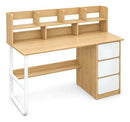 Escritorio profesional OFI MDF y metal natural y blanco