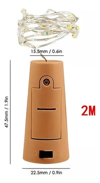 Cadena Luces Led De Corcho Para Botellas De Vino De 2m®
