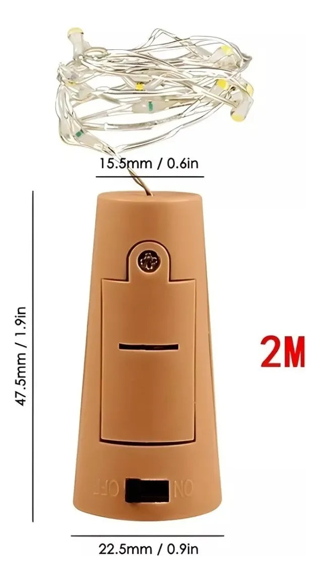 Cadena Luces Led De Corcho Para Botellas De Vino De 2m®