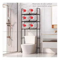 Mueble Organizador De Baño Lavadora Rack 3 Niveles Color Negro