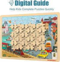 Puzzle De Madera De Ciudades 100 piezas Didactico Para Niños®
