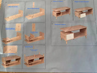 Mesa Ratona Premium Auxiliar Natural Estante Cajón 120x60cm®