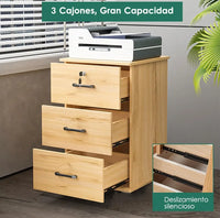 Cajonera 3 Niveles Para Oficina Con Cerradura Mdf+ruedas®