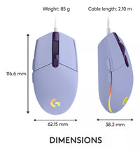 Mouse Gamer Logitech Gg Series G203 8000dpi 6 Botones Lila