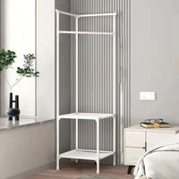 Perchero Esquinero Metalico 2 Estantes Resistente 180x45cm®