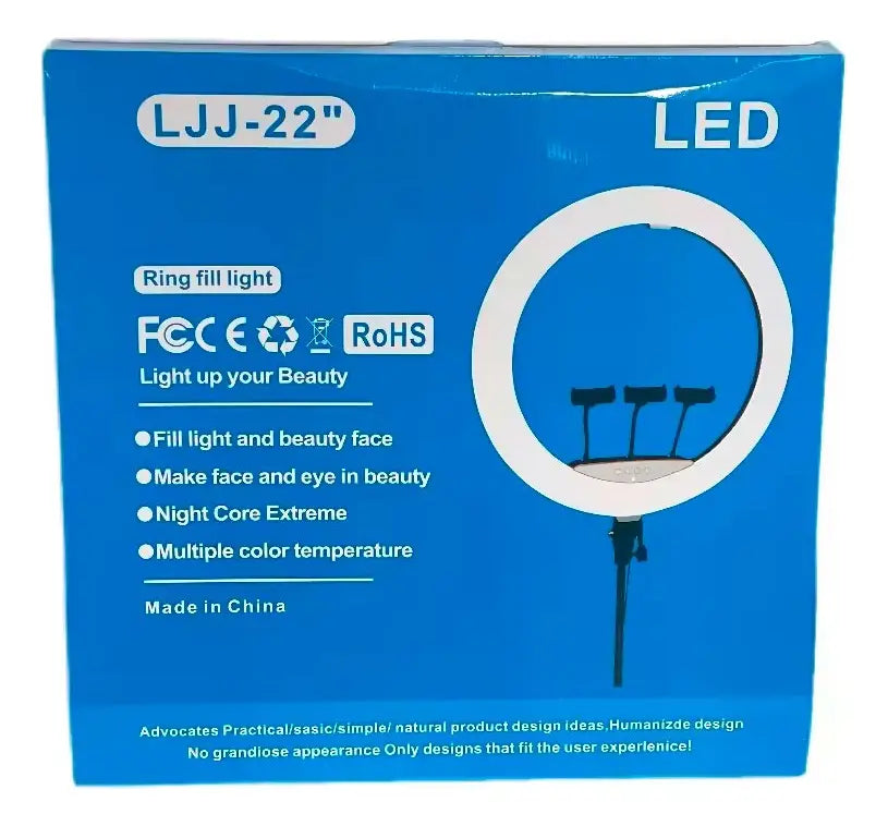 Aro De Luz Led Profesional 56cm+3 Soportes Celu+tripode2.1®