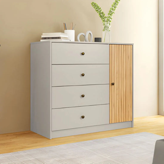 Cómoda Riscado 4 Cajones y 1 Puerta Living Calidad Premium®