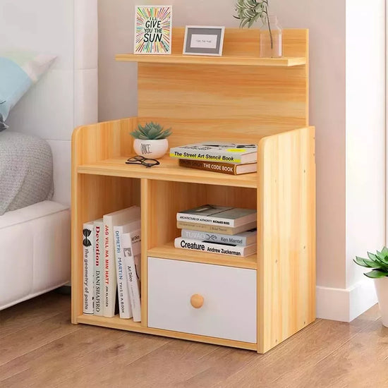 Mesa De Luz Natural / Blanco -  4 Estantes 1 Cajón®