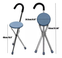 Bastón Con Asiento Plegable, 3 Apoyos Acero Inoxidable®