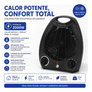 Calefactor Caloventilador Atlasheat 2000w Negro Resistente®