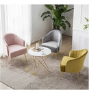 Sofá Nórdico Gris Terciopelo Con Patas Doradas 62x60x72 Cm®