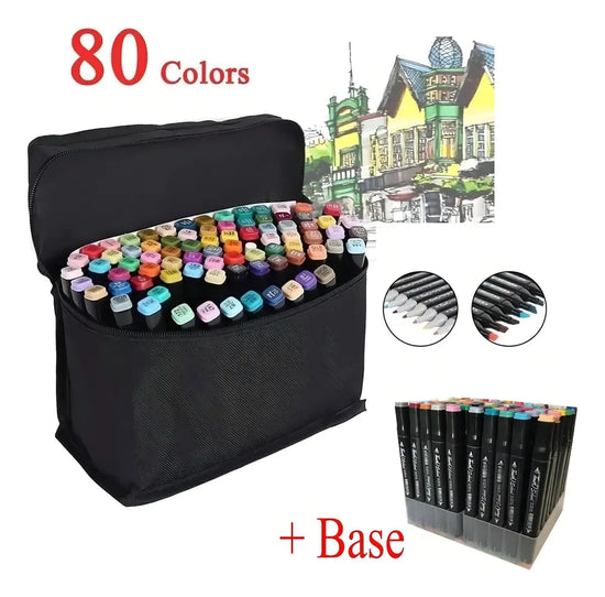 Set 80 Marcadores Touch Doble Punta Gruesa/fina Multicolor®