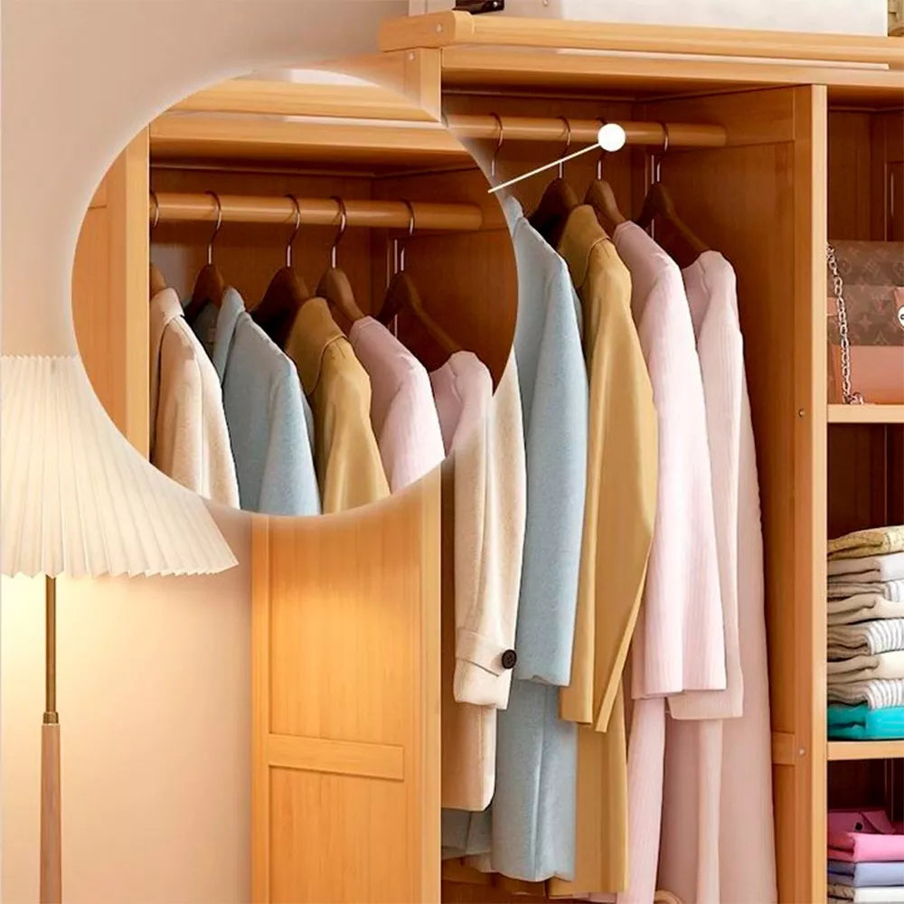 Perchero Closet Nórdico Cortina Corrediza De Pie Bambú®
