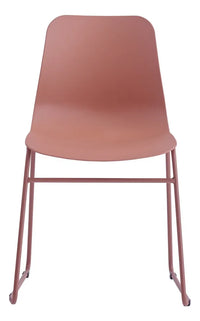 Silla Moderna De Polipropileno/base Metal Terracota Premium®
