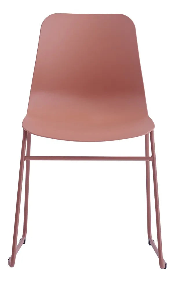 Silla Moderna De Polipropileno/base Metal Terracota Premium®