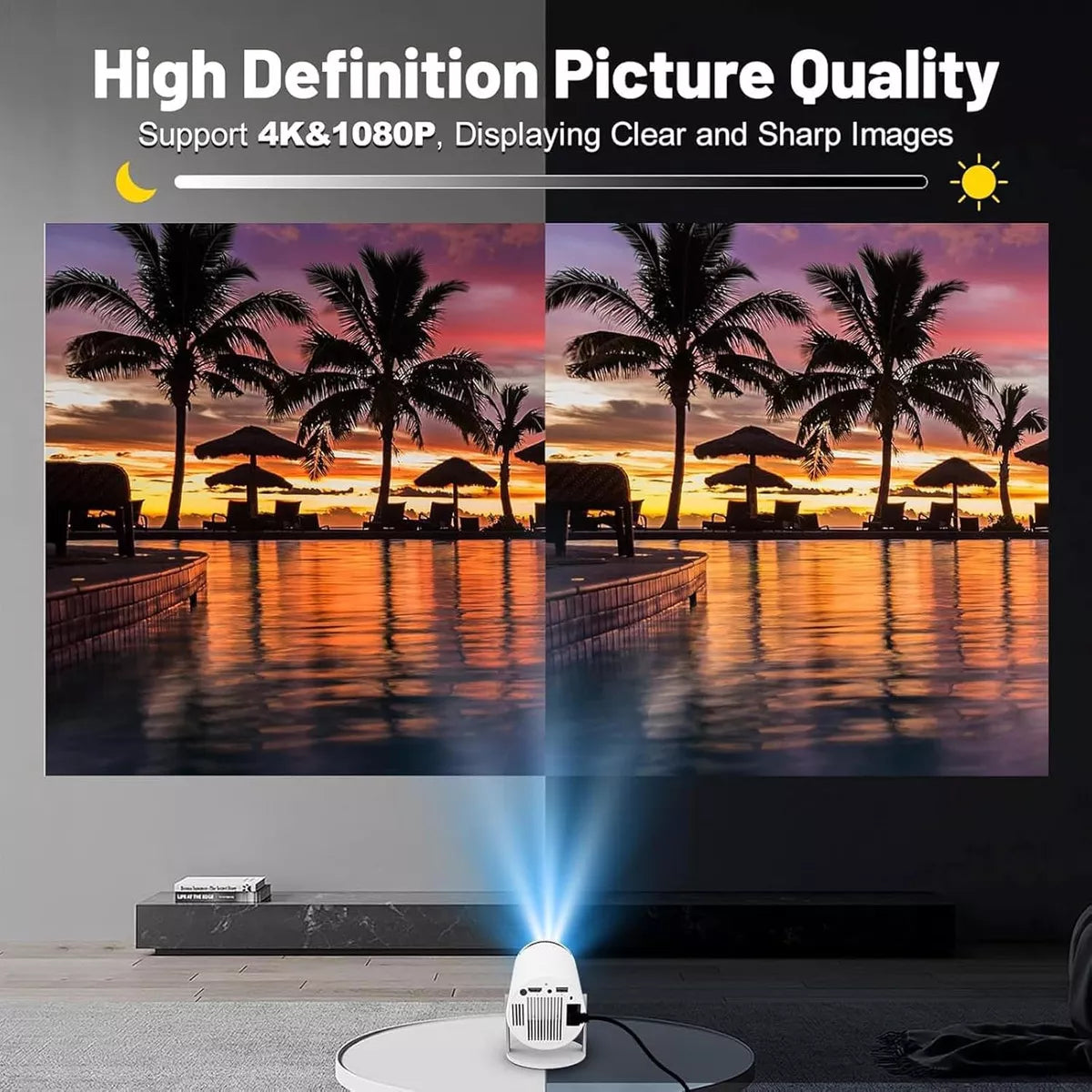 Proyector Mini Jr Proyector Profesional Hy300 8000lm Blanco 220v