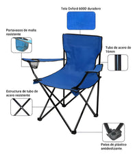 Silla De Camping Plegable Lona Para Playa/campo Resistente®