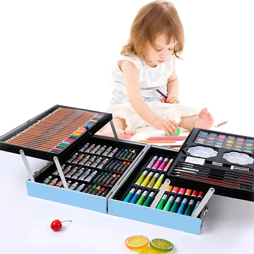 Set De Arte Infantil 145 Piezas En Valija Dinosaurio Azul®