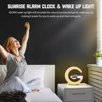Lampara Veladora G Parlante Cargador Inalámbrico Rgb Reloj®