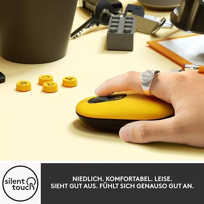 Mouse Logitech Inalámbrico Pop 910 Color Blast Yellow