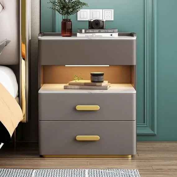 Mesa De Luz Smart Premium Led+carga Inalámbrica+bluetooth®
