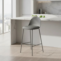 Taburete Acolchado Polipropileno/hierro Gris Mate Premium®