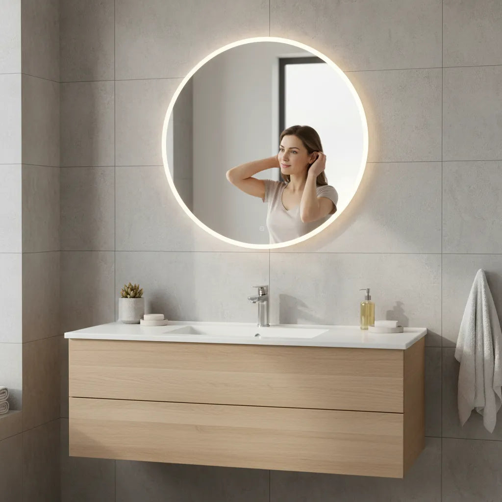 Espejo Led Inteligente Ovalado 60cm Tactil Moderno 3 Modos®