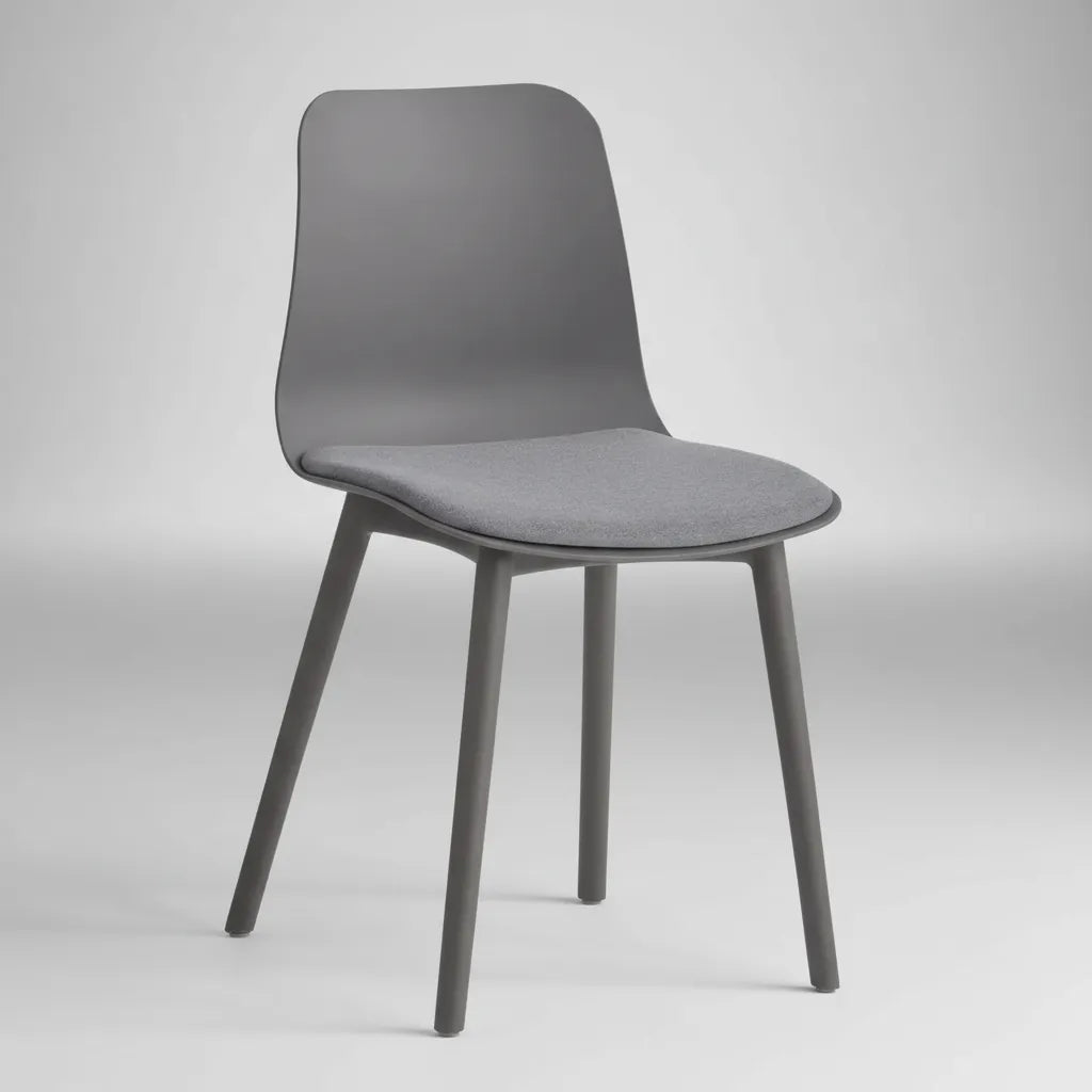 Silla Acolchonada De Polipropileno Grafito Mate Premium®