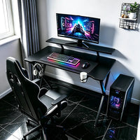 Escritorio Gamer Premium Con Estante+Luces Rgb Colores®