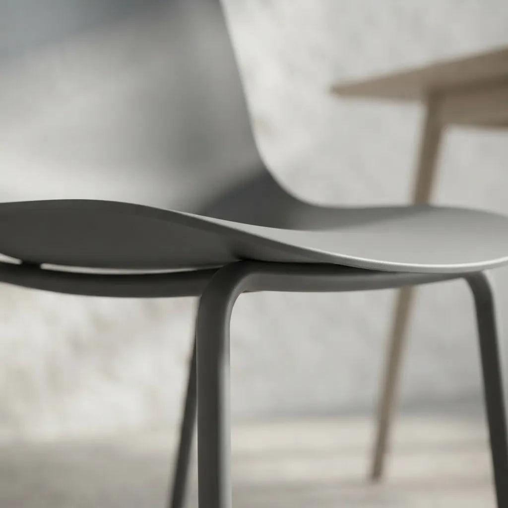 Silla De Comedor Gris Mate Metal Y Polipropileno Premium®