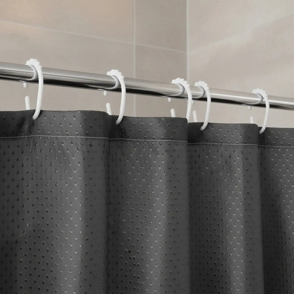 Cortina De Baño Impermeable Diamante 180x180 Negro Calidad®