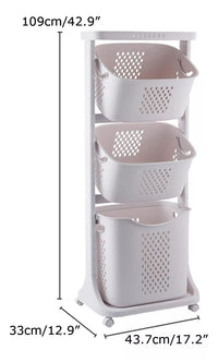 Organizador Transportable 3 Cestos Y Estante Para Baño