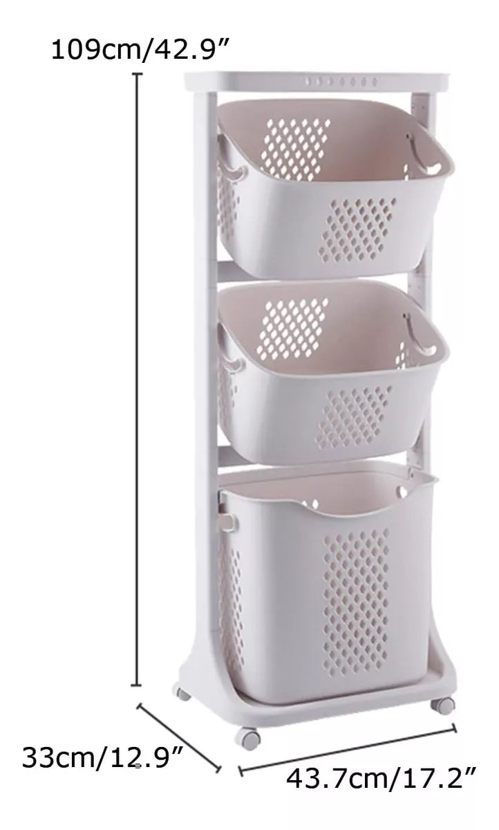 Organizador Transportable 3 Cestos Y Estante Para Baño